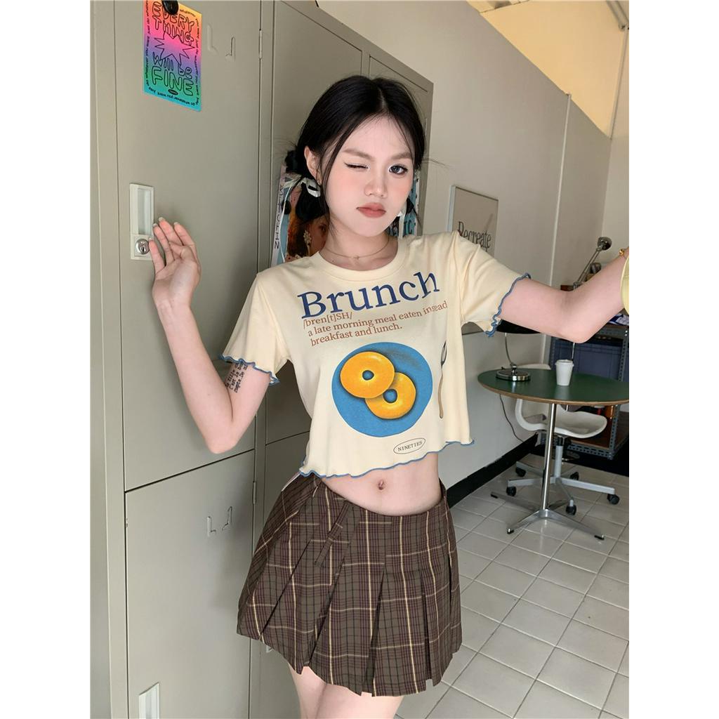 63779 Bánh Donut In Áo Thun Ngắn Hàng Đầu Nữ