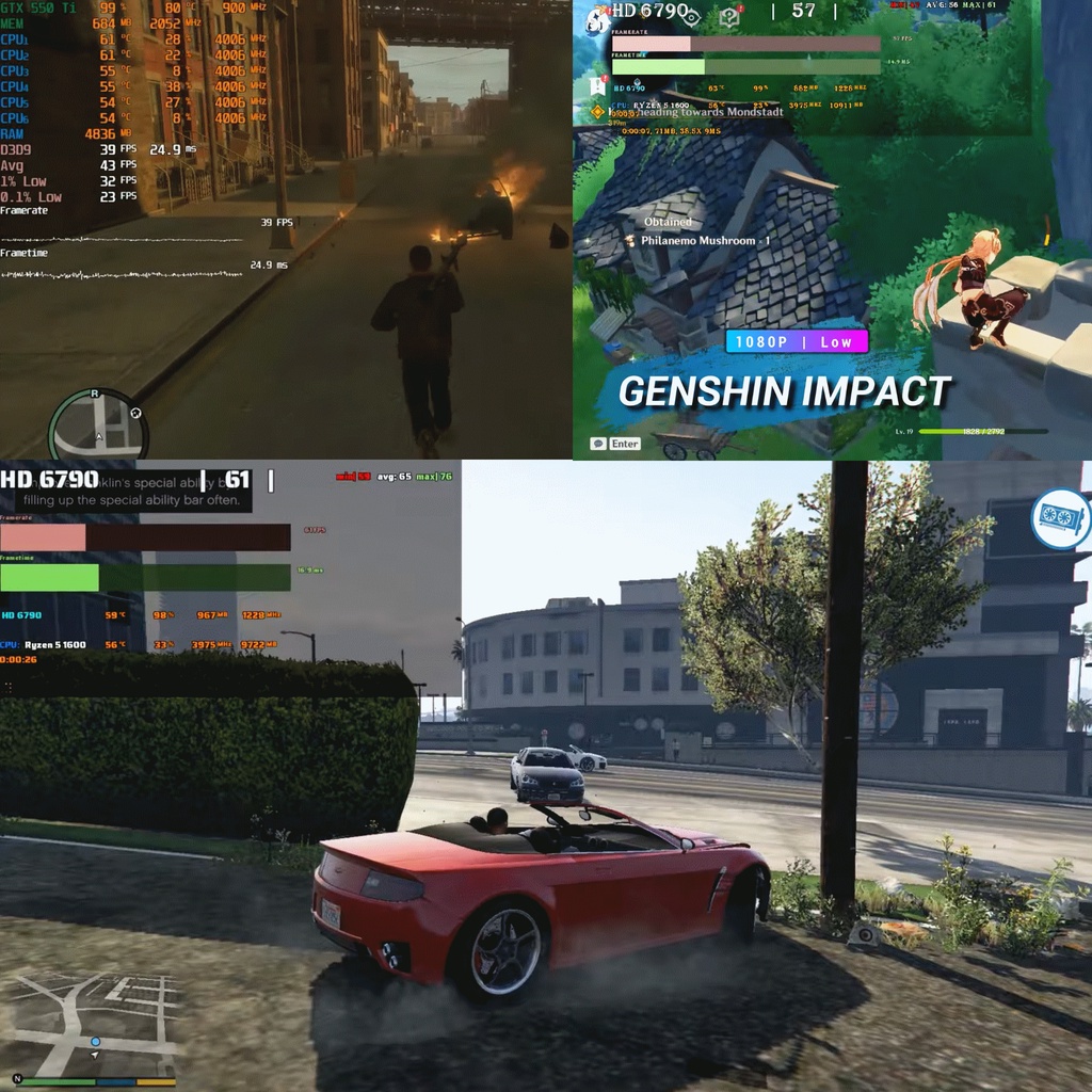 Card màn hình GTX 570 GTX650 GTX550Ti HD6790 GT730 Chơi Game LMHT, PUBGMB
