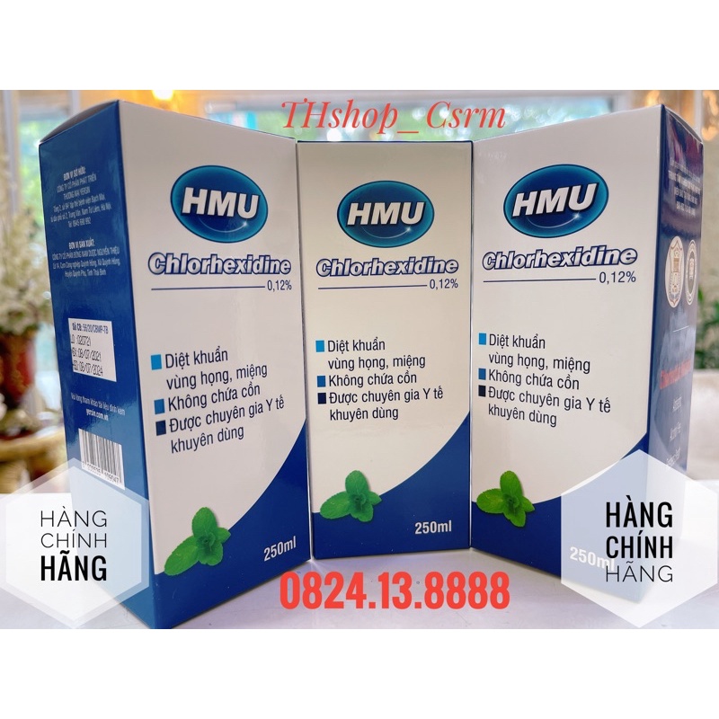 Nước súc miệng HMU Chlorhexidine Đại học y hà nội chính hãng