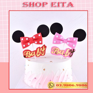 Nơ mickey trang trí bánh kem, trang trí bánh sinh nhật