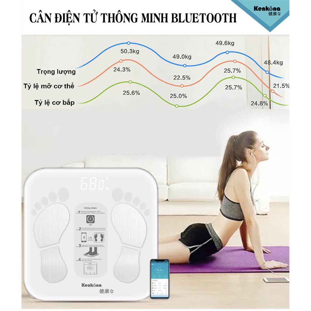 CÂN THÔNG MINH KENKONA PHÂN TÍCH 18 CHỈ SỐ CƠ THỂ