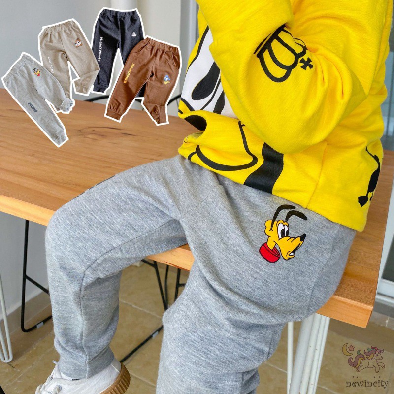 Korean Fashion Boys Girls Cartoon Print Casual Style Pants