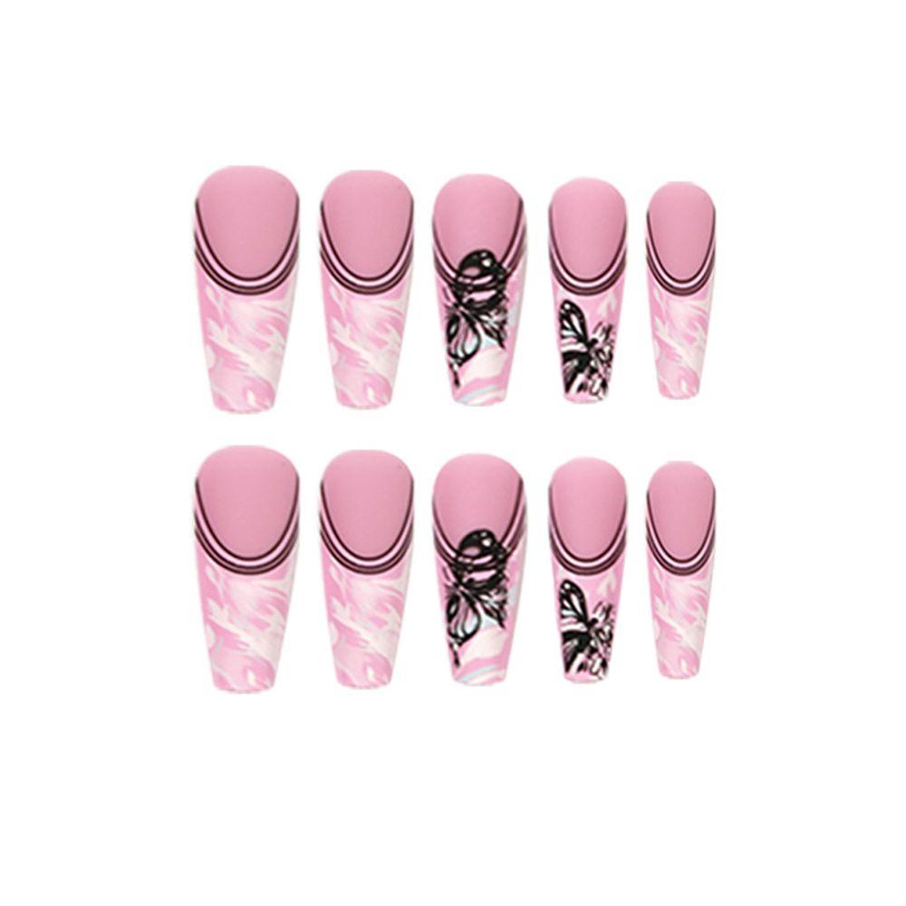 XIANTIN Set 24 Móng Tay Giả Họa Tiết Trái Tim / Rắn / Trái Tim Trang Trí Nghệ Thuật
