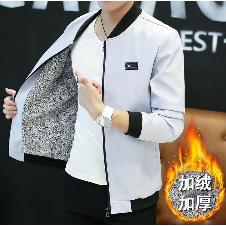 Áo khoác bomber dù nam lót lông thể thao hàn quốc varsity jacket áo khoác nhung tăm bomber jacket nhung