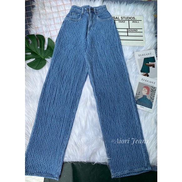 [CAO CẤP - DÀI 105] Quần Jeans Nữ AIORI Jeans Lưng Cao Dáng Suông Ống Rộng Vải Bông Mềm Mịn Thoáng Mát Ulzzang_Mã 280
