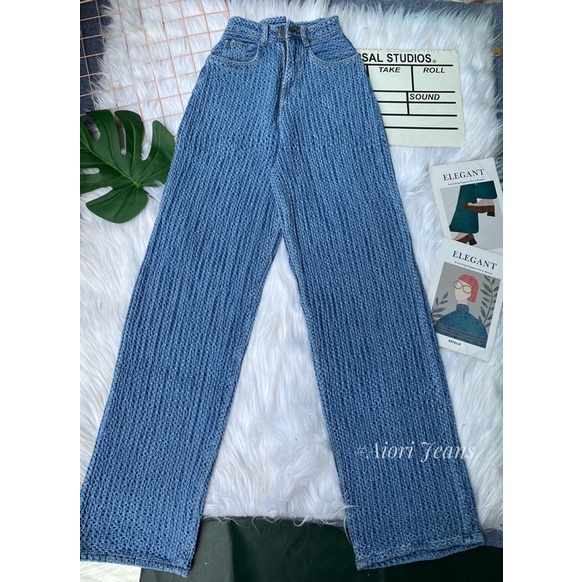 [CAO CẤP - DÀI 105] Quần Jeans Nữ AIORI Jeans Lưng Cao Dáng Suông Ống Rộng Vải Bông Mềm Mịn Thoáng Mát Ulzzang_Mã 280 | WebRaoVat - webraovat.net.vn