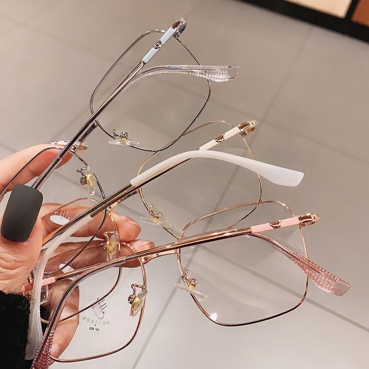 Mắt Kính Gọng Cận Cao Cấp Form Vuông Kim Loại 655 Lyly Phong Cách Ulzzang Siêu Xinh - Hazo