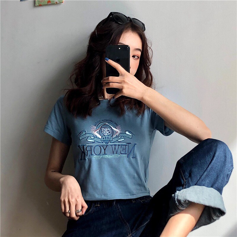 Áo croptop kiểu NY, áo croptop ôm Choose Us CA018