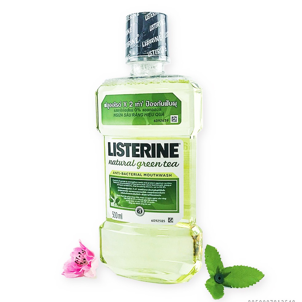 Nước súc miệng ngừa sâu răng Listerine natural green tea 500ml