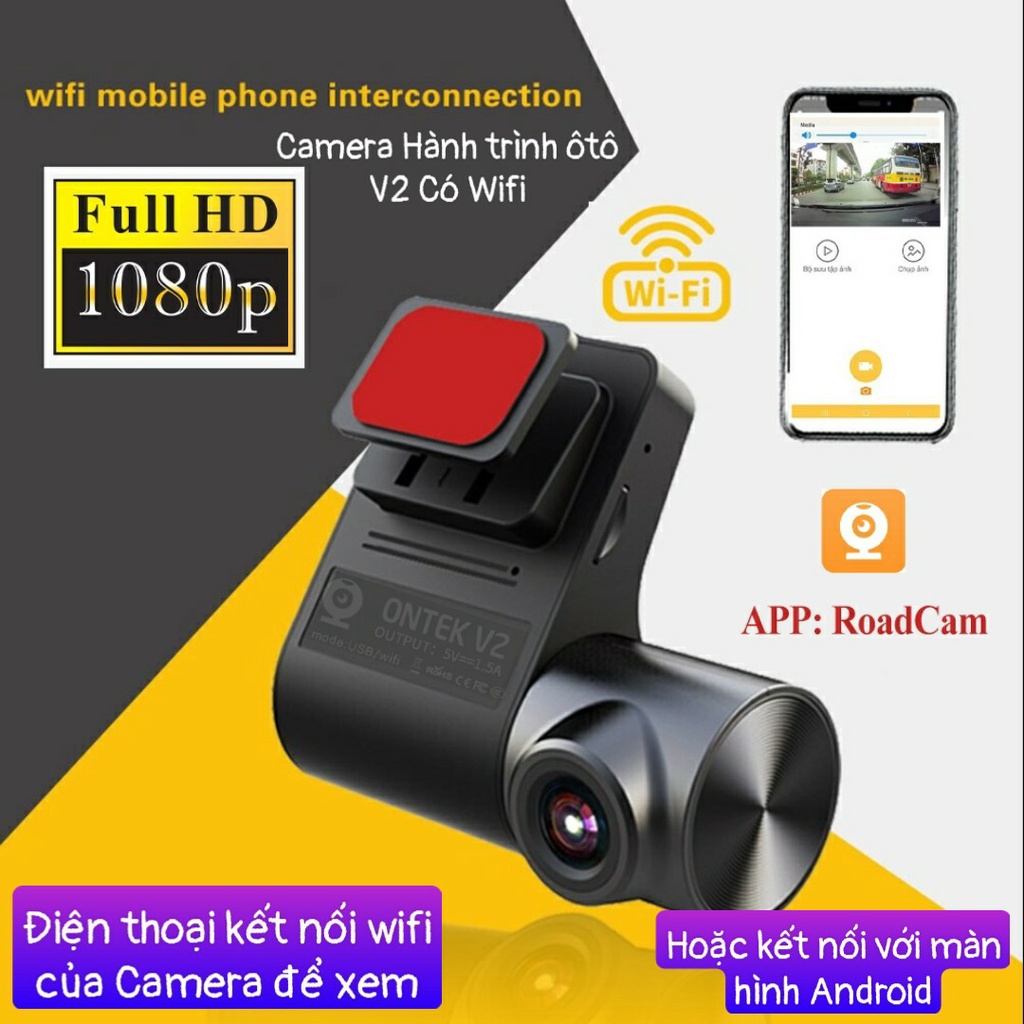 Camera Hành Trình USB/WIFI phiên bản V2 Wifi dùng cho xe ô tô kết nối màn hình android - Xem trên điện thoại