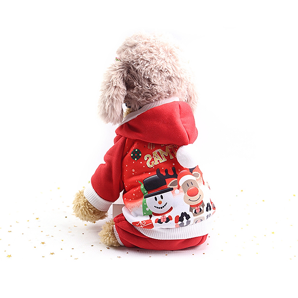 Áo khoác giữ ấm kiểu ông già Noel bằng vải cotton nhung thời trang thu đông hàng mới 2019 dành cho cún cưng mèo cưng