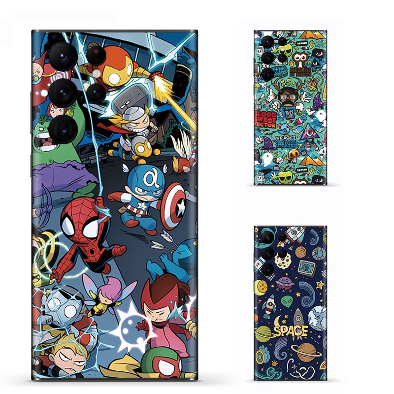 Miếng Dán Hình Hoạt Hình Marvel 3M Chống Mồ Hôi Chống Trầy Trang Trí Sau Điện Thoại Samsung Galaxy S22 Ultra Plus