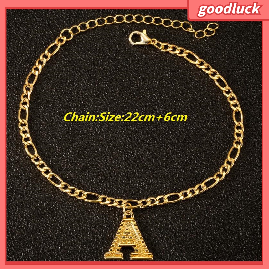 Goodluck| Lắc Chân Mạ Vàng/Bạc Mặt Hình 26 Chữ Cái Thời Trang Cho Nữ