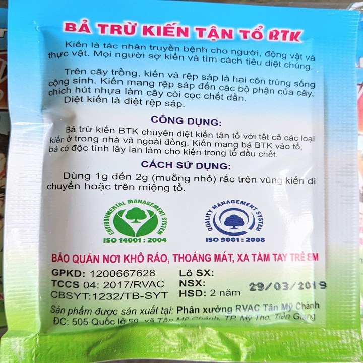 Bả trừ kiến BTK gói 5 gram