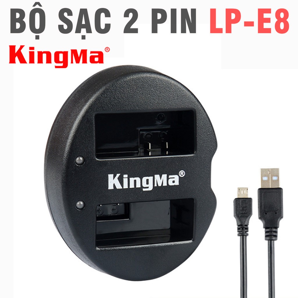 Đế sạc 2 pin máy ảnh LP-E8 dùng cho máy ảnh EOS 700D 650D 600D 550D Kingma