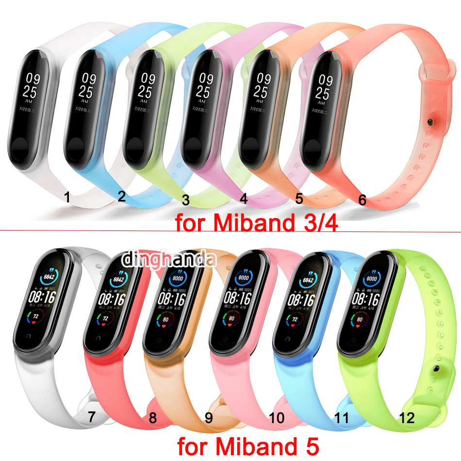 Dây đeo silicone chống nước cho vòng đeo tay thông minh Xiaomi Mi band 3 4 5 6 miband 6 5 4 3