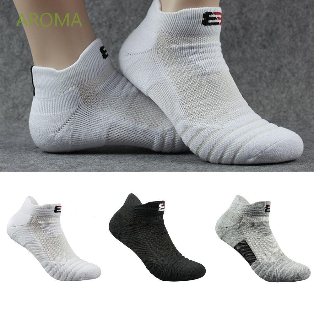 AROMA Thick Short Socks Towel Basketball Socks Men's Socks Bottom Outdoor Basketball Cotton Short Sports Boat Socks/Multicolor