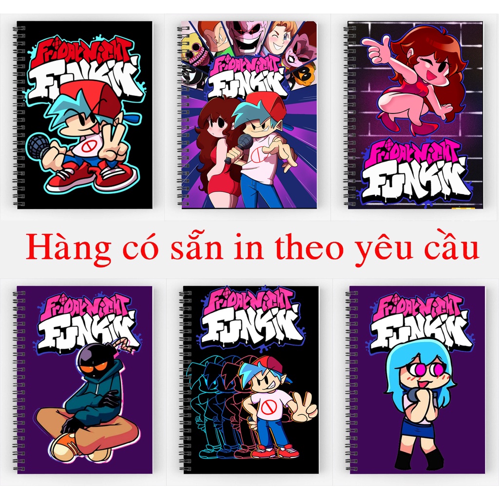 sổ tay Friday Night Funkin sổ gáy xoắn 200 trang