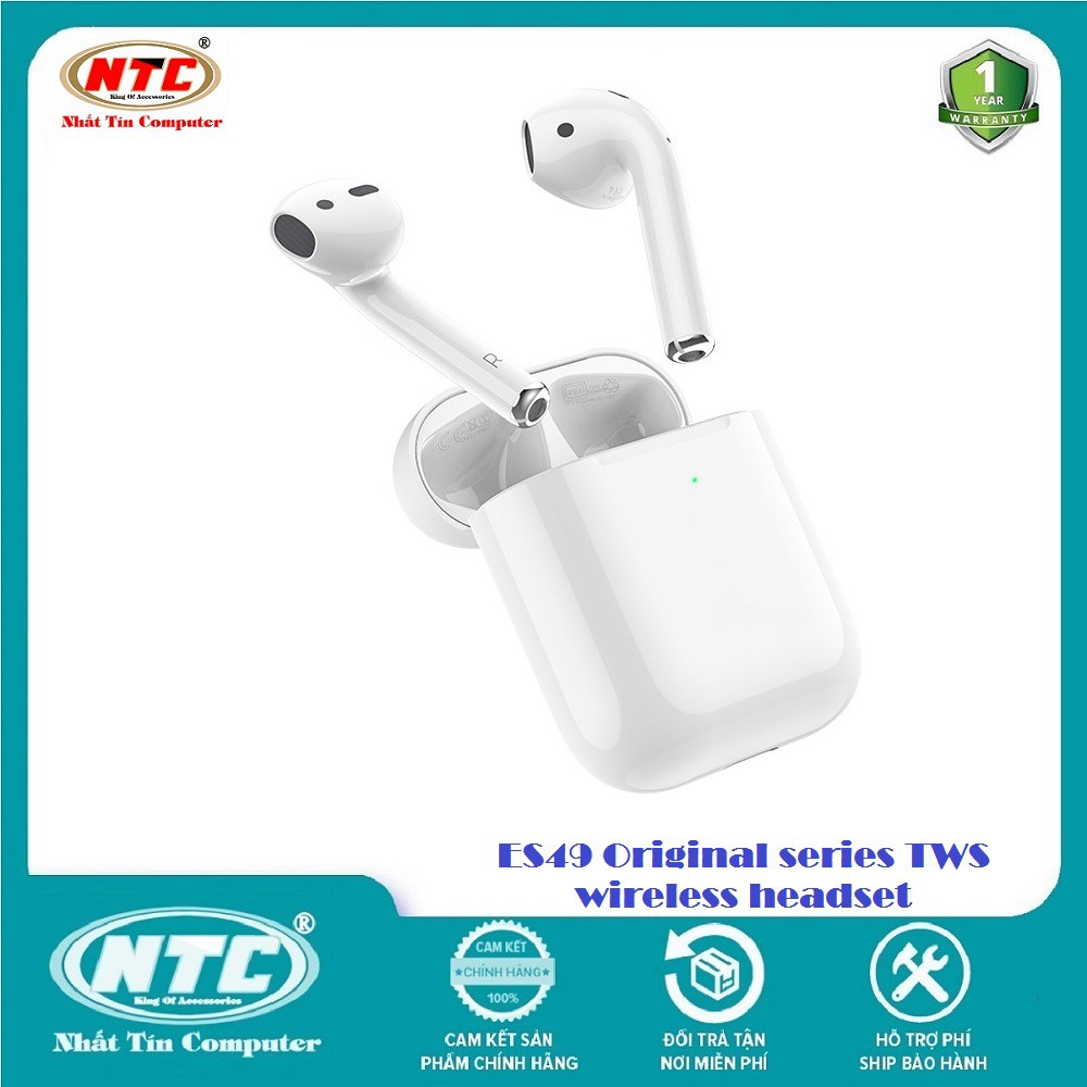 Tai nghe bluetooth TWS Hoco ME2 V5.1, Định vị, Đổi tên, pin 4H (Trắng) - Nhất Tín Computer