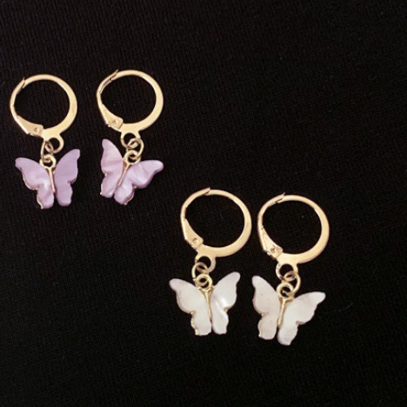 Khuyên Tai Hình Bướm Vỏ Sò Tự Nhiên Đơn Giản Và Nhẹ Nhàng