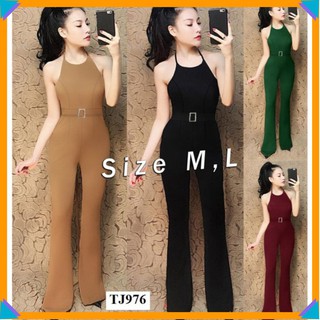 Đồ Bay Nữ 🌸FREESHIP🌸 Jumpsuit dáng dài ống suông cổ yếm xinh xắn TJ976