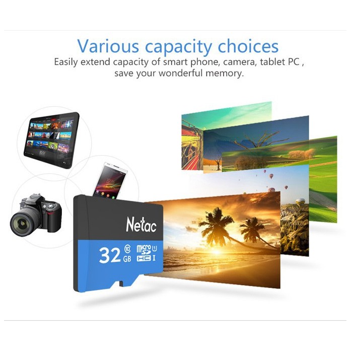 Thẻ nhớ MicroSD Netac 32GB chuẩn class 10 chuyên dụng dành cho camera và điện thoại | BigBuy360 - bigbuy360.vn