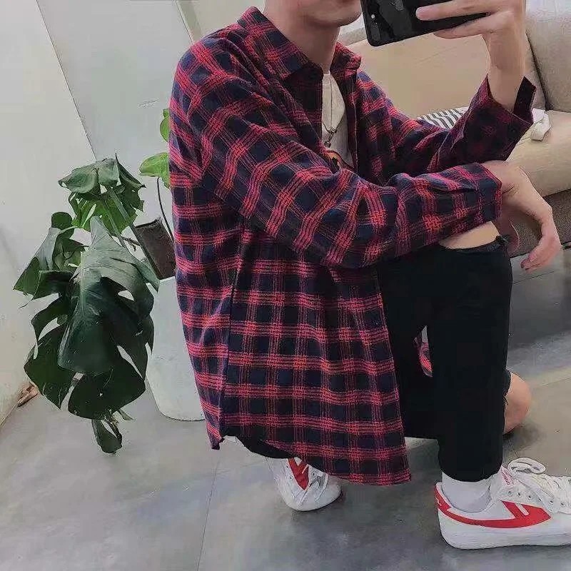 Áo Sơ Mi Nam Tay Dài Size M-3XL Họa Tiết Sọc Caro Đơn Giản Thời Trang Có 3 Màu