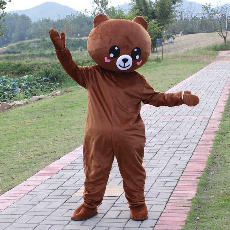 gấu mascot brown gấu lầy( tặng túi)