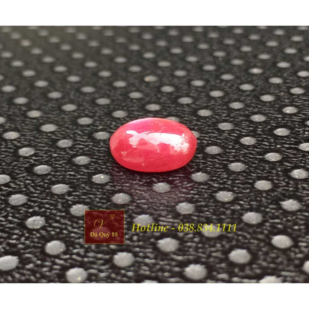 Mặt Đá Ruby Sao Tự Nhiên Đỏ Đậm Size 9mm x 7mm, Mặt Nhẫn, Mặt Dây