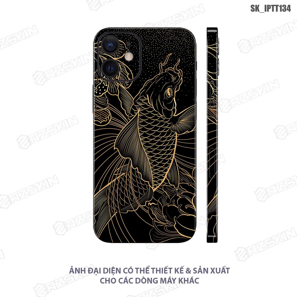 Miếng Dán Skin Cá Chép Tattoo IPhone 7/14 Pro Max |SK_IPTT134| Chất Liệu Cao Cấp, Hình In sắc Nét, Cán Film Chống Xước