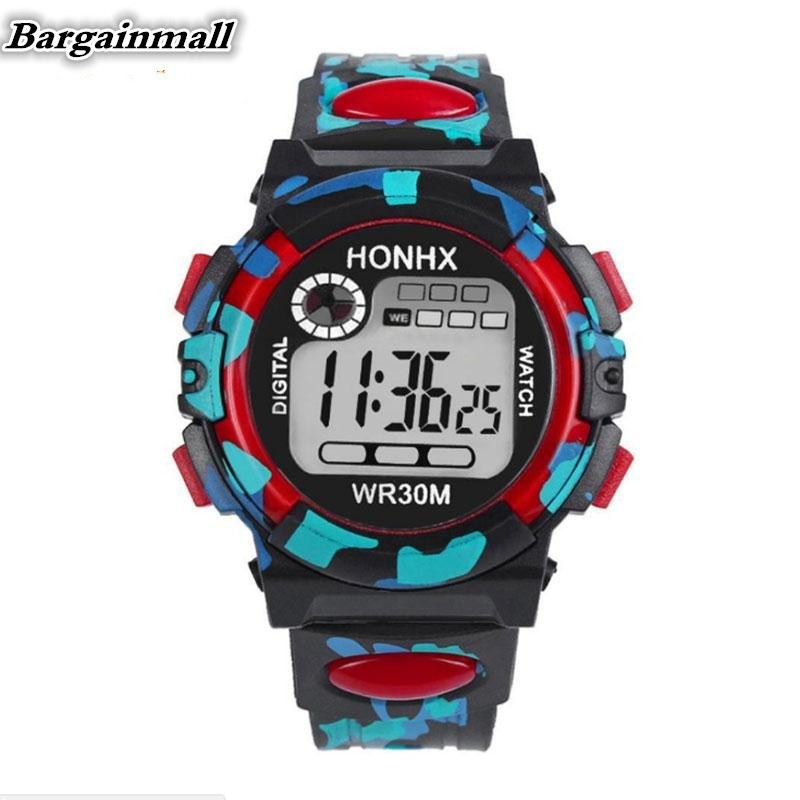 Đồng hồ điện tử tích hợp đèn Led chống thấm nước họa tiết Camo dành cho bé trai | BigBuy360 - bigbuy360.vn