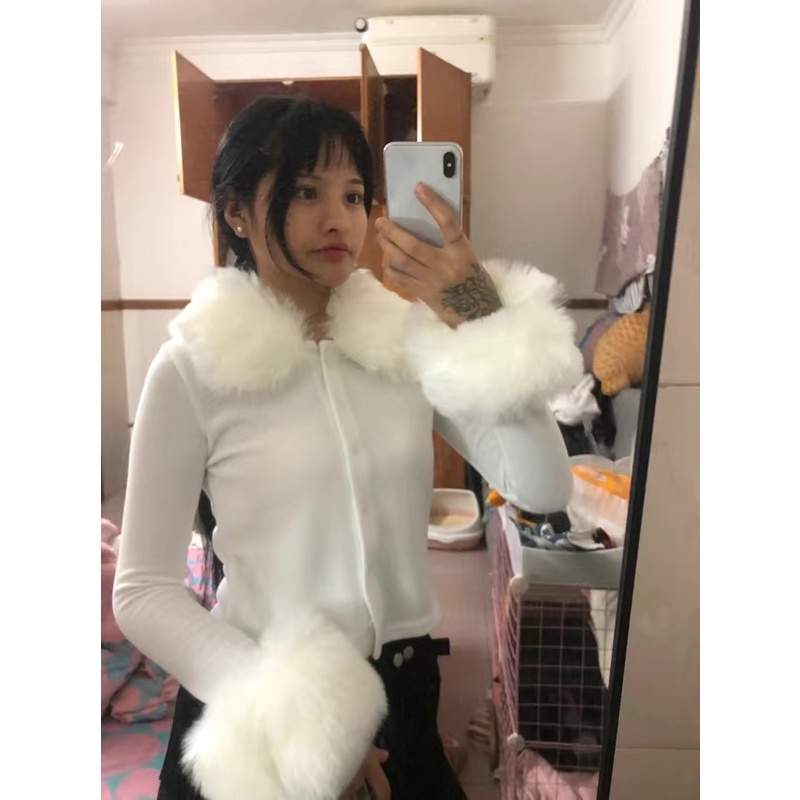 ORDER♥️Áo Len Tăm Cổ Tay Lông(ảnh thật)Fzsize Dưới 60kg