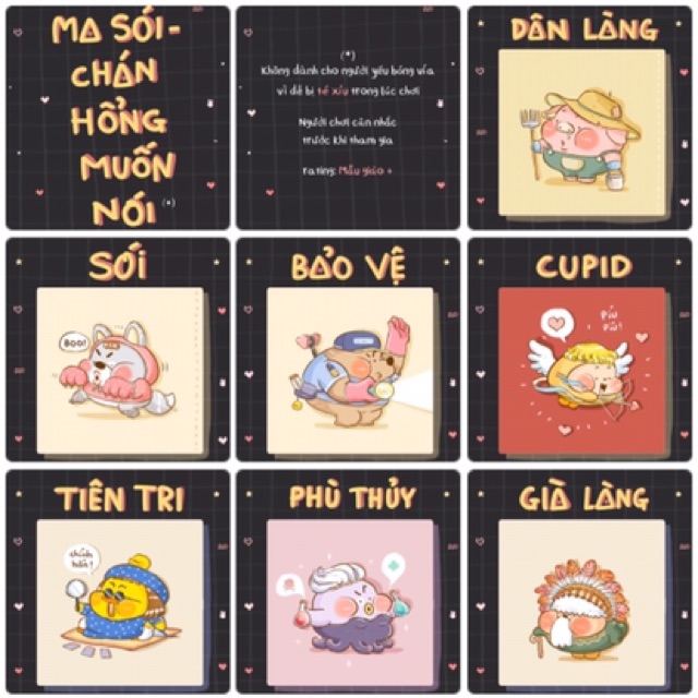 Bộ Ma sói one night phiên bản cute ❤️