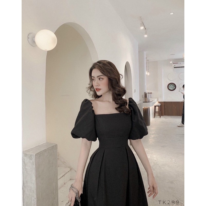 Đầm dự tiệc cổ vuông tay phồng nhiều màu | BigBuy360 - bigbuy360.vn