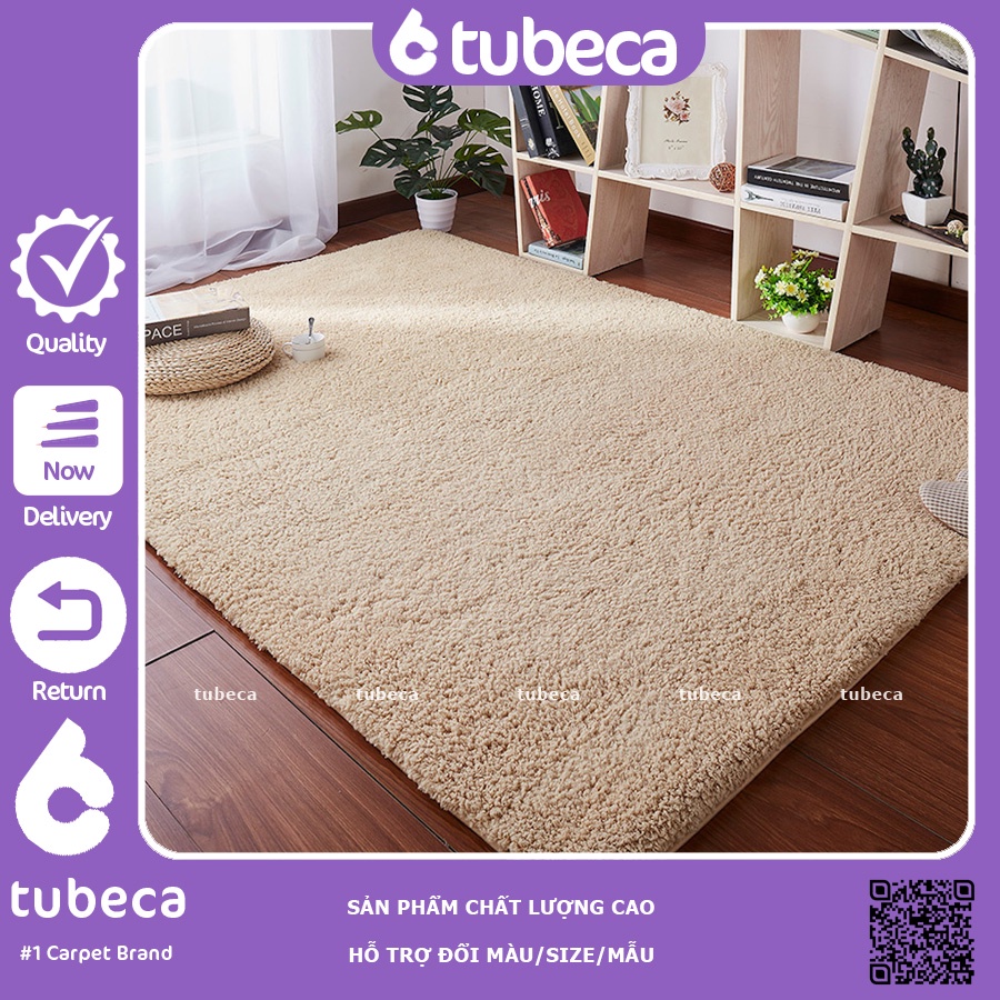 Thảm Trải Sàn Phòng Khách Lông Cừu Màu Be Lạc Đà  Thảm Cao Cấp  Dày Dặn  Cực Êm  Size 2m x 1m6