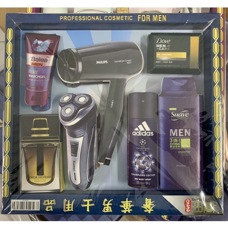 Bộ dụng cụ cạo râu, làm tóc vàng mã cho nam