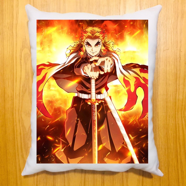Gối viêm trụ rengoku kyoujurou kimetsu no Yaiba 40x50cm