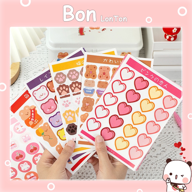 Sticker cute dễ thương, hình dán 2 miếng sticker trang trí sổ vở, điện thoại, vali giá rẻ