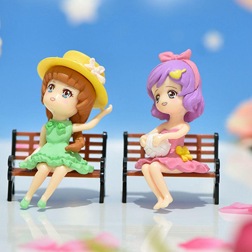 Mô Hình Cô Gái Mặc Đầm Xanh Lá / Hồng Bằng Nhựa Resin Nhỏ Xinh Tinh Tế Sáng Tạo Thời Trang