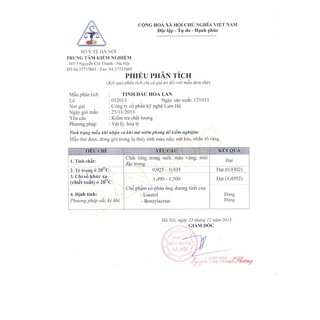 Tinh dầu lan tây LamHa