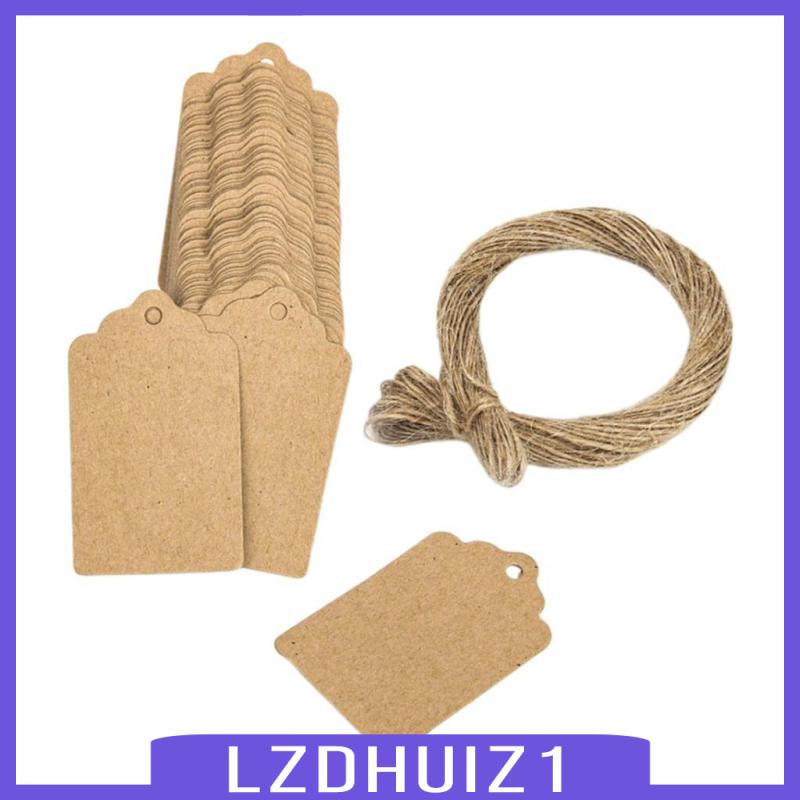 Set 100 Thẻ Giấy Kraft Trơn Ghi Tên Cho Hành Lý / Quà Cưới