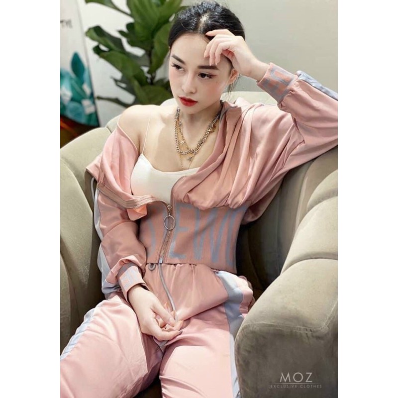 Bộ thể thao lạnh bo chun in chữ