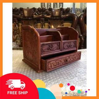 Mỹ Nghệ Bắc Ninh  Hộp đa năng gỗ hương ,KT 22*15*16 cm =-shop đồ gỗ Nhân Ái