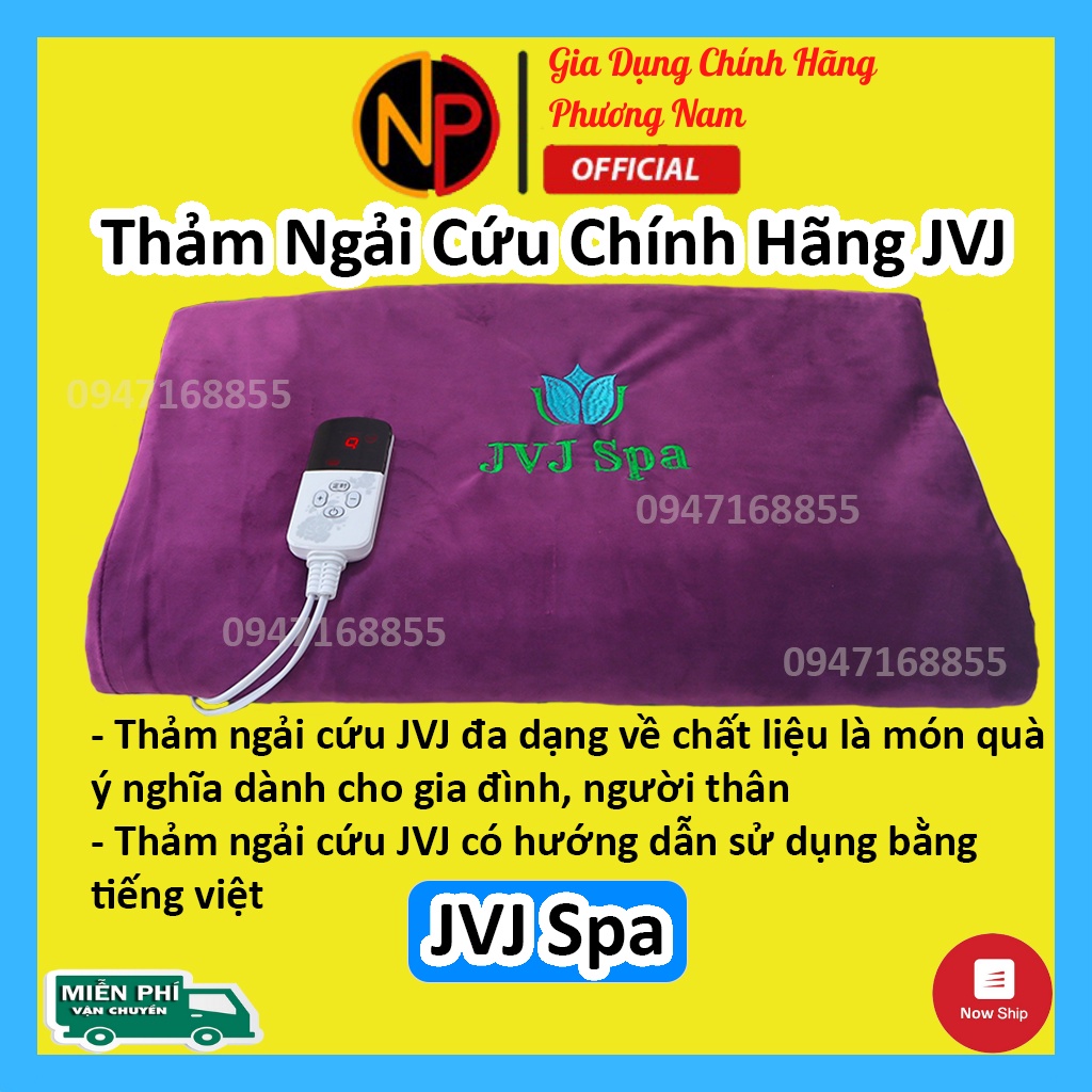 Thảm ngải cứu đông y JVJ Spa, vải nhung sưởi ấm, điều trị đau mỏi vai gáy, nhức mỏi xương khớp - Đệm ngải cứu chính hãng