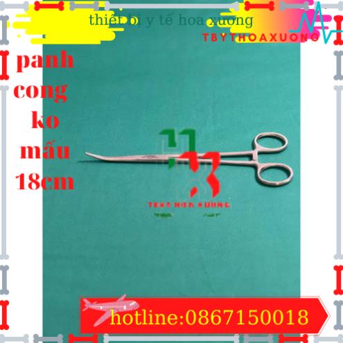 Panh Y Tế, Panh Gắp Phẫu Thuật, Pen Kẹp Y Tế, Panh Cong Không Mấu 18cm - Hàng Pakistan