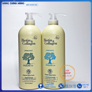 [CHÍNH HÃNG 100%] CẶP DẦU GỘI + XẢ BIOTIN COLLAGEN TRẮNG 1000ML, DẦU GỘI BIOTIN, GIẢM RỤNG VÀ KÍCH THÍCH MỌC TÓC