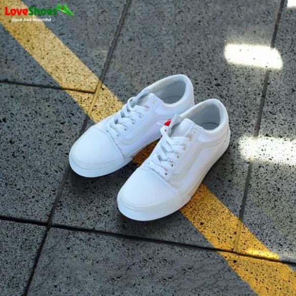 Giày Sneaker  old skool nam nữ full trắng đủ size