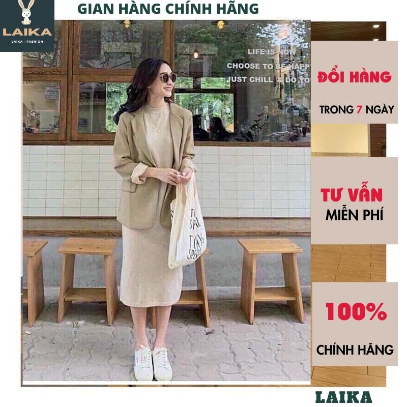 Áo khoác vest blazer nữ phong cách hàn quốc 2 túi dán chất cao cấp- màu đen blazer nữ tay dài trơn cho nữ - LAIKA