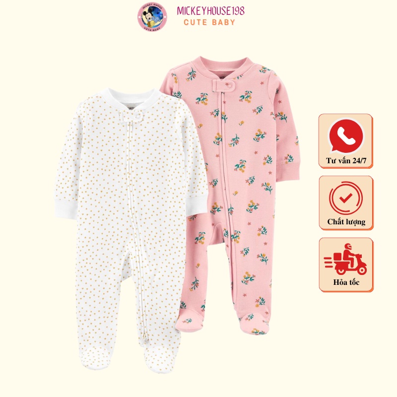 Body sleepsuit cotton bộ đồ liền thân cho bé trai và bé gái