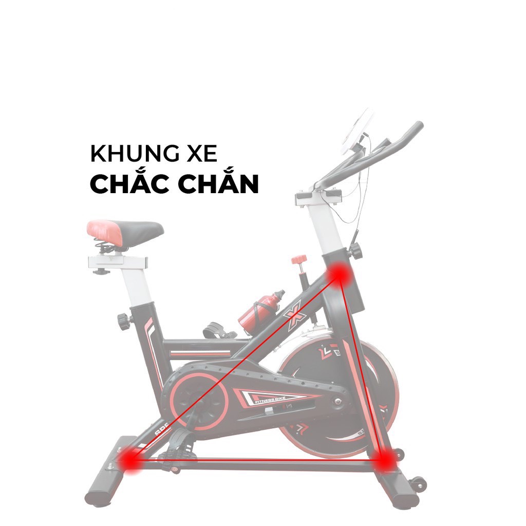 Xe đạp tập thể dục gym tại nhà, máy đạp xe thể thao X9 cao cấp HERIA HCM